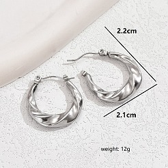 Orecchini a cerchio intrecciati in acciaio inossidabile 304 per donna&nbsp;XW8366-2