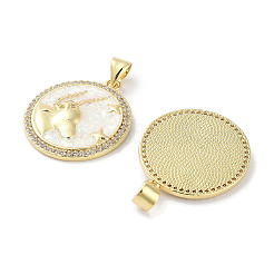 Messing micro pave klare zirkonia anhänger&nbsp;KK-L213-010G-08