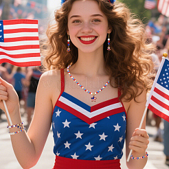 Kit fai da te per realizzare una bandiera americana&nbsp;DIY-PH0038-96