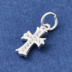925 Kreuzanhänger aus Sterlingsilber mit Mikropavé und klarem Zirkonia&nbsp;STER-A048-02C-S