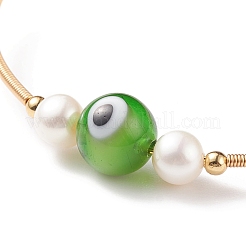 Avventurina verde naturale e lume di malocchio e braccialetto di perline naturali&nbsp;BJEW-JB08463-05