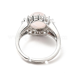 Verstellbare Ringe aus natürlichem Rosenquarz&nbsp;RJEW-P043-02P-24