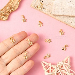 10 ciondoli in ottone con micro pavé di zirconi cubici&nbsp;ZIRC-YW0001-33