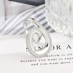 Anillos de puño de latón con micro pavé de circonita cúbica transparente para mujeres y hombres&nbsp;RJEW-Z080-04P