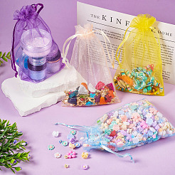 110 stücke 11 farben organzabeutel schmuck aufbewahrungsbeutel hochzeitsbevorzugung party mesh kordelzug geschenk&nbsp;OP-TA0001-05