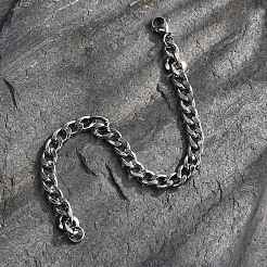 Anlaufgeschützte Unisex-Armbänder aus 304 Edelstahl mit Panzerkette/gedrehter Kette&nbsp;STAS-D0002-40P