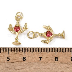 Pendentifs avec zircon cubiques à micro-pavés en laiton&nbsp;KK-Z120-02G-02
