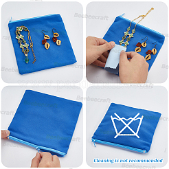 4 sac de rangement à fermeture éclair en microfibre pour bijoux en argent&nbsp;ABAG-BBC0001-33A