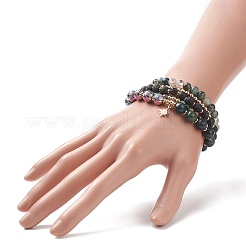 5 stücke 5 stil natürliche gemischte edelstein perlen stretch armbänder set&nbsp;BJEW-JB09002