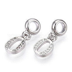Europäische baumelnde charme aus platin-gestellplattierung legierung strass&nbsp;PALLOY-T048-36P-O