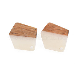 Zweifarbige Ohrstecker aus Harz und Walnussholz&nbsp;MAK-N032-032