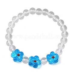 Bracelets extensibles en perles de verre cristal pour femmes&nbsp;BJEW-JB12791-02