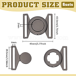 6 set di fibbie a sgancio laterale in lega di zinco&nbsp;FIND-BC0019-63B