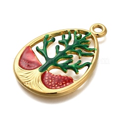 Pendentifs en émail et acier inoxydable 304 avec placage ionique (IP)&nbsp;STAS-I313-03C