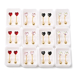Orecchini a forma di cuore in acciaio inossidabile 304&nbsp;EJEW-F396-04B-G