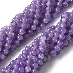 Natürlichen Amethyst Perlen Stränge&nbsp;G-M445-8MM-01A