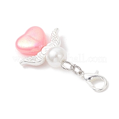 Pendentif décoratif en forme d'ange en forme de cœur en acrylique et plastique ABS&nbsp;HJEW-JM03825