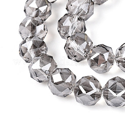 Perles rondes en verre transparent électroplaqué&nbsp;EGLA-T029-8mm-12T-03