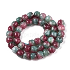 Teñidos naturales blancas abalorios de jade hebras&nbsp;G-T138-D05