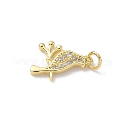 Pendenti in zirconi cubici trasparenti in micro pavè di ottone&nbsp;KK-B155-09G