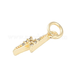 Placage de crémaillère en laiton micro pavé breloques en zircone cubique claire&nbsp;KK-Z060-14G
