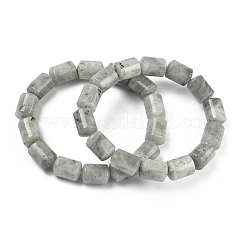 Stretch-Armbänder aus natürlichen Labradoritperlen in Säulenform für Damen und Herren&nbsp;BJEW-A148-01A-24