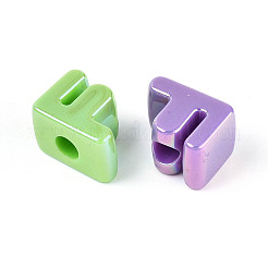 Placage uv perles européennes acryliques opaques&nbsp;OACR-M027-03F