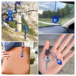 16 pendentif décoratif en verre fait main en forme de mauvais œil&nbsp;HJEW-TA0001-17