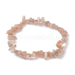 Stretch-Armbänder mit natürlichen Sonnensteinsplittern für Damen&nbsp;BJEW-JB10046-13