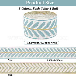 Nastro jacquard in poliestere con motivo a foglie&nbsp;OCOR-CY0004-60