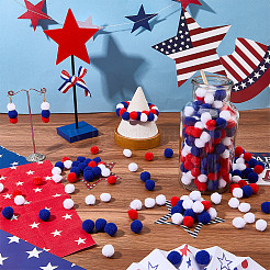 450 lot de 3 pompons en laine pour créer une poupée DIY sur le thème de la fête de l'indépendance ({2} couleurs disponibles).&nbsp;AJEW-SC0004-37A