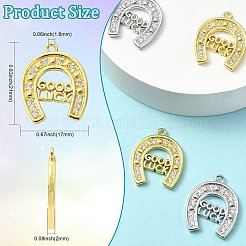 6 Stück 2 Farben Messing Micro Pave Zirkonia Anhänger&nbsp;KK-CJ0003-39
