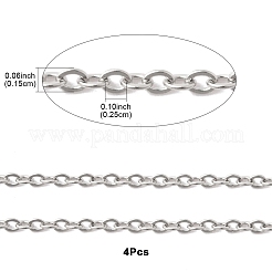 4 Stück 304 Edelstahl-Kabelkette zur Herstellung von Halsketten&nbsp;STAS-FS0001-81P