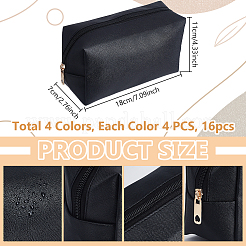 16 Stück 4 Farben PU-Leder Make-up-Aufbewahrungstasche&nbsp;MRMJ-GA0001-31