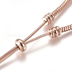 Bracelet coulissant réglable en laiton plaqué sous vide PVD/bracelet bolo&nbsp;BJEW-CJC0001-01RG