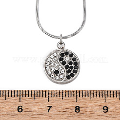 Collar de cadena de serpiente redonda con colgante de Yin-Yang&nbsp;NJEW-Z044-12P