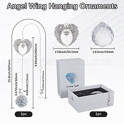 Hängende Ornamente aus Engelsflügeln aus Legierung&nbsp;AJEW-WH20080-05A