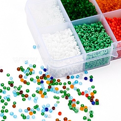 8000 Stück 10 Stil 12/0 mattierte & undurchsichtige Glasperlen&nbsp;SEED-YW0001-46