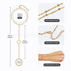 304 Edelstahl Sonnengliederkettenringarmbänder für Damen&nbsp;BJEW-TAC0055