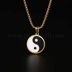 Collares colgantes Yin Yang esmaltados de acero inoxidable 304 para mujer&nbsp;LS-VV9279-1
