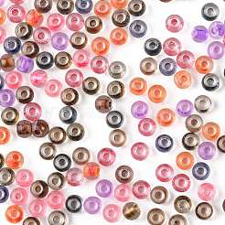 50 g 3 Farben Halloween transparente Glasperlen rund&nbsp;SEED-FS0001-41