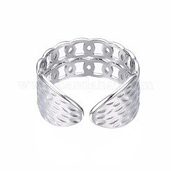 Anello polsino aperto con catena a maglie in acciaio inossidabile 304 anti-ossidazione&nbsp;RJEW-T023-16P