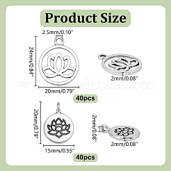 80 pz 2 stili pendenti in lega di stile tibetano&nbsp;TIBE-HY0001-13