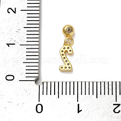 925 breloque européenne en argent sterling avec micro pavé de zircones cubiques transparentes&nbsp;STER-A045-01G-2