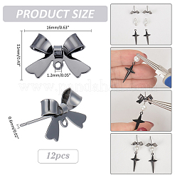 12 pieza de fornituras de aretes de latón&nbsp;KK-ME0002-61