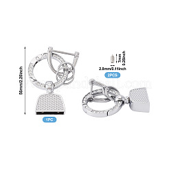 1 porte-clés à ressort en alliage de strass à faire soi-même&nbsp;FIND-TA0008-54C-P