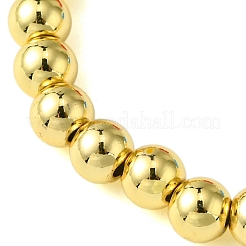 Braccialetti elasticizzati da donna con perline rotonde in ottone tondo da 6 mm e argilla polimerica fatti a mano per il Giorno dell'Indipendenza&nbsp;BJEW-JB10590