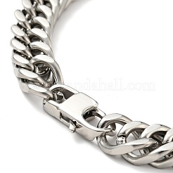 Bracciale a maglie cubane in acciaio inossidabile 201 anti-ossidazione per uomo e donna&nbsp;BJEW-H550-03D-P
