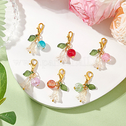 30 runder Maschenmarkierer aus Acryl und Glas mit Blume&nbsp;HJEW-SC0002-22