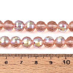 Chapelets de perles en verre transparent électrolytique&nbsp;EGLA-N024-01A-C04